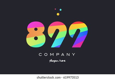 899 creative color green orange blue magenta pink number digit company logo vector icon spectrum