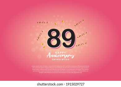 89th anniversary background with 3D number illustration