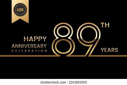 89th anniversary celebration template design. Logo Vector Template Illustration