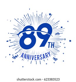 89th anniversary logo with firework and swoosh