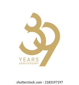 89th Anniversary Logo, gold number, 89 birthday Logo,  Vector Template Design element for invitation, wedding, jubilee and greeting card illustration.