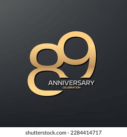 Diseño del logotipo del 89º aniversario. logo de la celebración moderna del aniversario