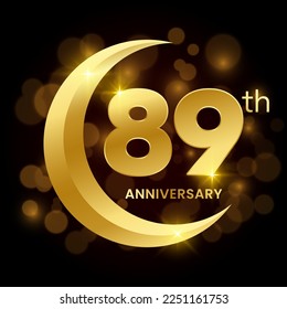89th Anniversary Template Design Concept forAnniversary Celebration Event. Logo Vector Template Illustration