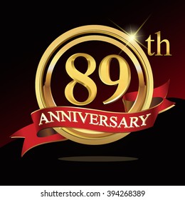 89th golden anniversary logo. with ring and ribbon