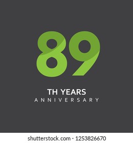 89th Year Anniversary Vector Template Design Illustration.