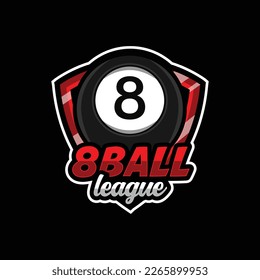 8ball  badge league logo vector