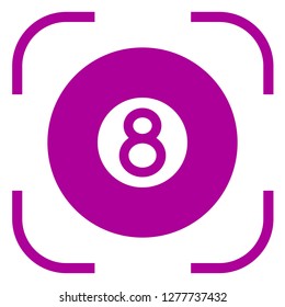 8-ball icon in focus. White background