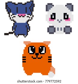 8-bit  animal characters