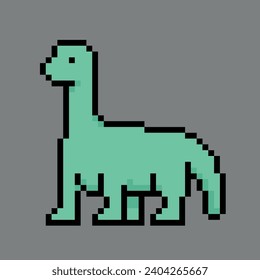 8-bit brontosaur character pixel art