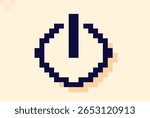 8-bit dark power off icon.