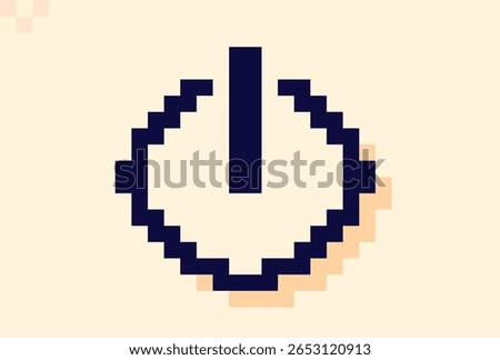8-bit dark power off icon.