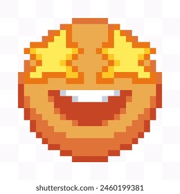 8-bit Emoji pixel art, Handcrafted and pixel-perfect for use in both digital and print