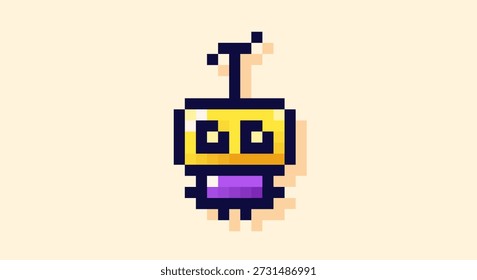 Imagem de jogo de 8 bits com monstro.