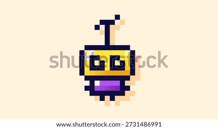8-bit game image with monster.