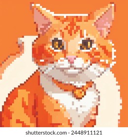 8Bit illustration of an Orange Cat