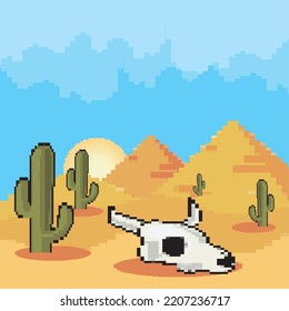 8-bit landscape cartel of desert