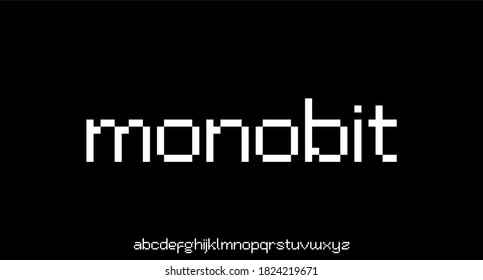 8bit modern font display vector alphabet set