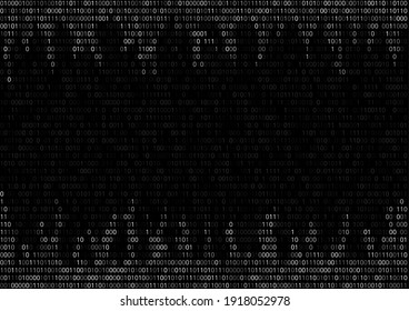 8-bit old computer game ASCII, graphic cave screen from binary code cypher, black, vector background