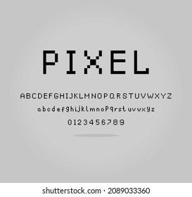 8-bit pixel alphabet. Modern stylish fonts or letters types for titles or titles such as posters, layout design, games, websites or print.