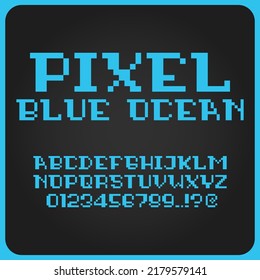 8-bit pixel alphabet. Modern stylish fonts or letters types for titles or titles such as posters, layout design, games, websites or print.