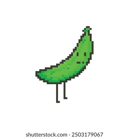 8-bit píxeles de fruta de plátano lindo, Ilustración vectorial de arte de píxeles.