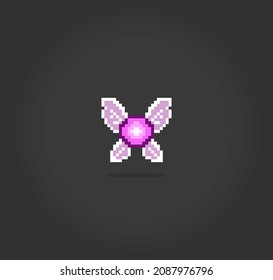 8-bit pixel fairy image. Fantasy creatures in vector illustrations.