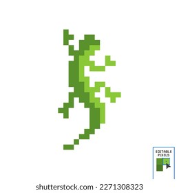 8-Bit-Pixelgecko. Lizard in Vektorgrafiken für Kreuzstiche und Spieleobjekte.