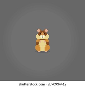 8-bit Pixel hamster. Animal for game assets in vector illustration.