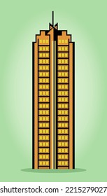 8-bit pixel icon high building in vector illustrations for game assets and web icons