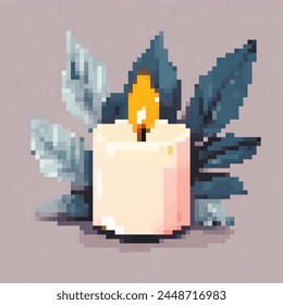 8 bits Pixel Ilustración de una vela