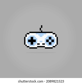 8-bit pixel of joystick. game pad in Vector illustration for cross stitch and game assets.