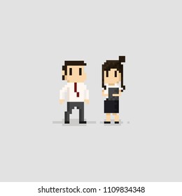 8bit pixel office worker.pixel character.