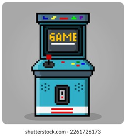 8-bit pixel of retro game console. video game machine in Vector illustration for cross stitch and game assets.