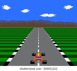 8-Bit Pixel Retro Race Game