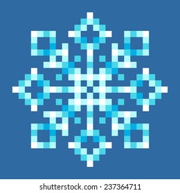 8-Bit Pixel Snowflake