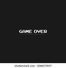 8bit Pixel Text Game Over Background Stock Vector (Royalty Free ...