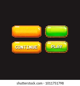 8Bit Pixel User Interface Buttons Icons - Mobile Game Assets