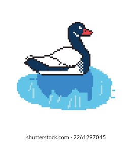 8bit pixels Art duck vector, duck pixel art design