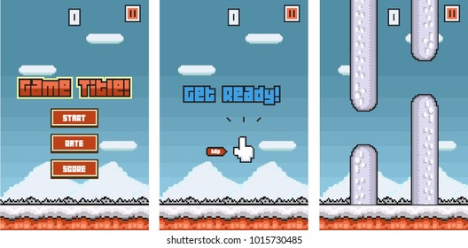 8Bit Platformer Pixel Art - Mobile Game Graphic Assets  Template for Reskin