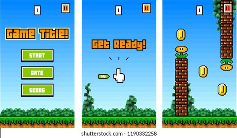 8Bit Platformer Pixel Art - Mobile Game Assets / Sprites for Reskin