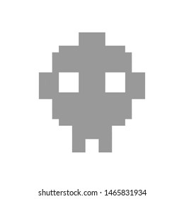 8-bit skull icon pixel art vector image