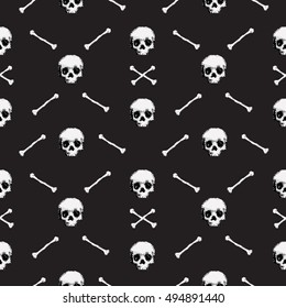 8bit Skull pattern bones