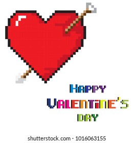 8bit valentine, rainbow text