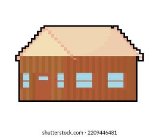 8-bits house design over white