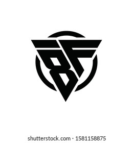 8F F8 Triangle Logo Circle Monogram Design Vector Super Hero Concept