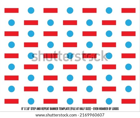 8ft x 10ft Step and Repeat Banner Template - Designed for an Even Number of Logos | Vector File at Half-Size