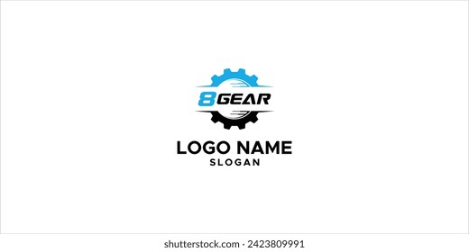 8gear vector logo in blue and black