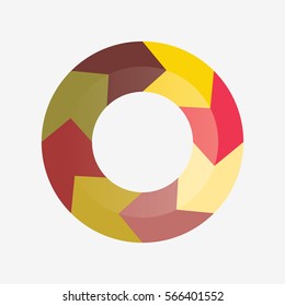 8infographic template pie red and yellow charts with 8 steps