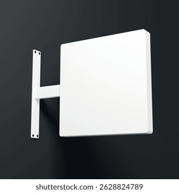 8K 3D Render of Blade Sign Square. Separated object and background