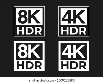 8K and 4K HDR Logo Set